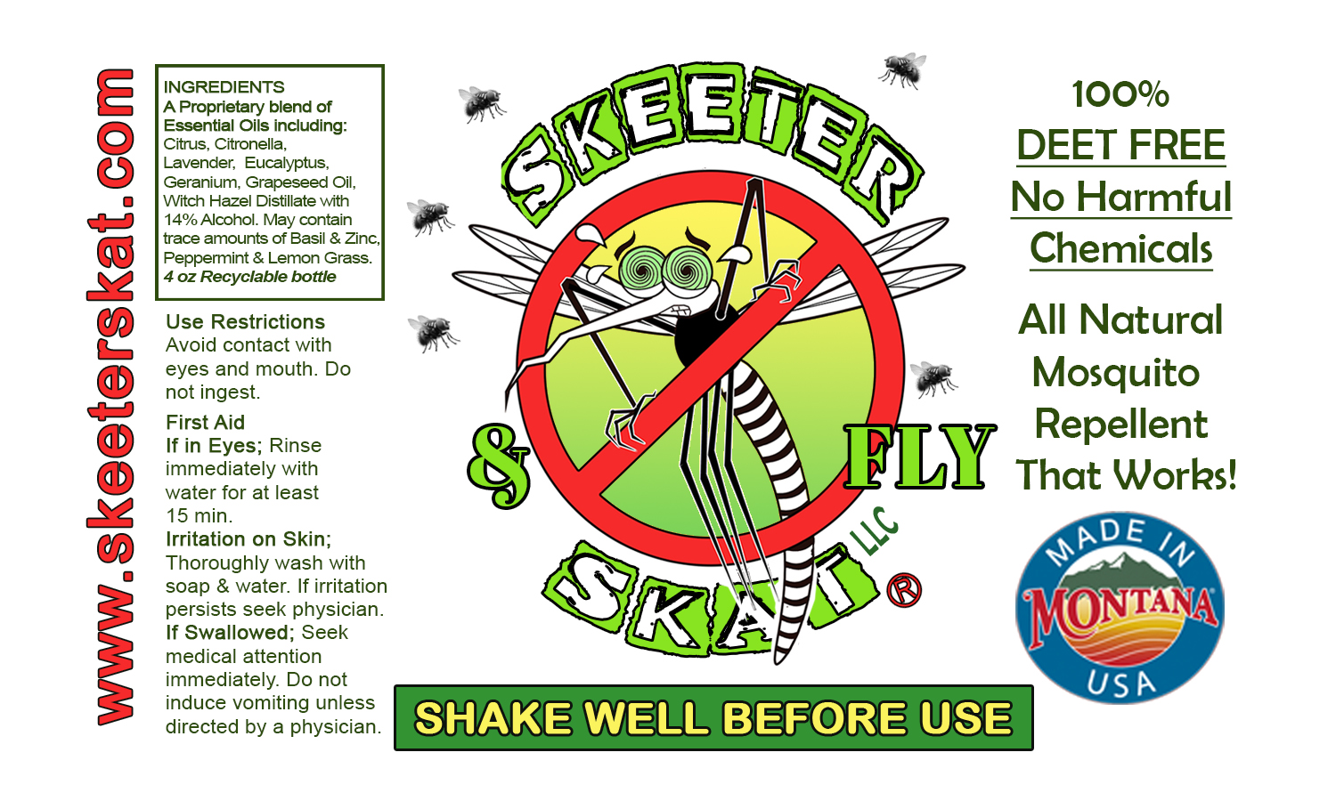 Skeeter & Biting Fly Skat All Natural Repellent 4oz - Image 2