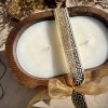 Mosquito Repelling Candles Dark Wood Bowl Lavender Pine - Thumbnail Image 2