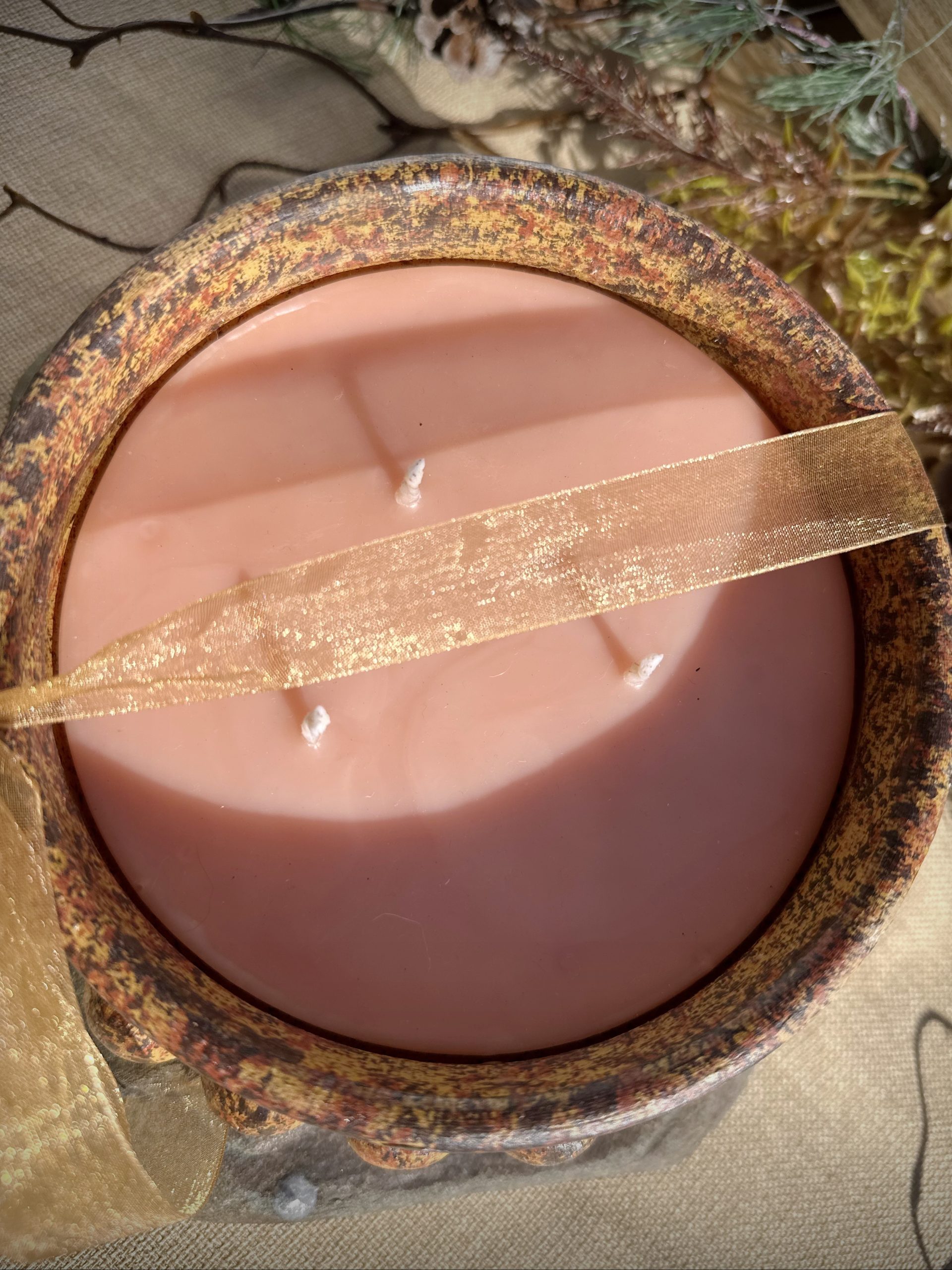 Mosquito Repelling Candles Beaded Brown Bergamont/Lavender - Image 4