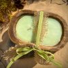 Mosquito Repelling Candles Rustic Natural Wood Bowl Lavender/Mint - Thumbnail Image 3