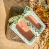 Mosquito Repelling Candles Ceramic Square Turquoise Embossed Bergamont/Lavender - Thumbnail Image 4