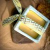 Mosquito Repelling Candles Ceramic Square Turquoise Embossed Bergamont/Ylang Ylang - Thumbnail Image 2