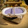 Mosquito Repelling Candles Vintage White Wood Bowl Lavender Patchouli - Thumbnail Image 3