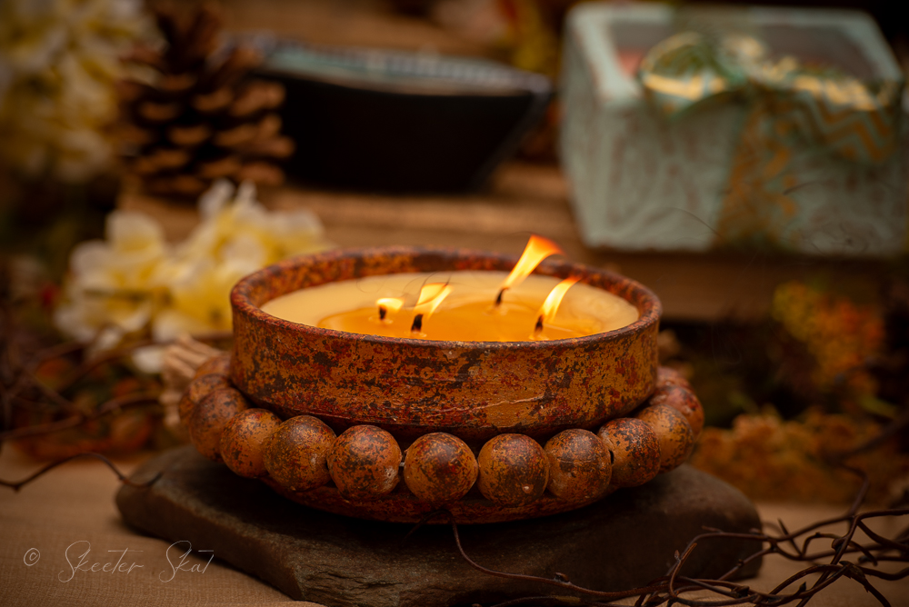 Mosquito Repelling Candles Beaded Brown Bergamont/Lavender - Image 2