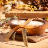 Mosquito Repelling Candles Dark Wood Bowl Lavender Pine - Thumbnail Image 1