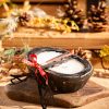 Mosquito Repelling Candles Black Rustic Black Wood Bowl Lemon Verbena/Thyme - Thumbnail Image 2