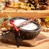 Mosquito Repelling Candles Black Rustic Black Wood Bowl Lemon Verbena/Thyme - Thumbnail Image 4