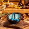 Mosquito Repelling Candles Rustic Black Wood Bowl Lavender/Pine - Thumbnail Image 1