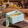 Mosquito Repelling Candles Ceramic Square Turquoise Embossed Bergamont/Ylang Ylang - Thumbnail Image 1