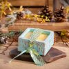 Mosquito Repelling Candles Ceramic Square Turquoise Embossed Bergamont/Ylang Ylang - Thumbnail Image 4
