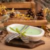 Mosquito Repelling Candles Vintage White Wood Bowl Lavender Mint - Thumbnail Image 1