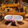 Mosquito Repelling Candles Vintage White Wood Bowl Lavender Patchouli - Thumbnail Image 6