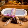 Mosquito Repelling Candles Vintage White Wood Bowl Lavender Patchouli - Thumbnail Image 1