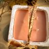 Mosquito Repelling Candles Ceramic Square White Embossed Bergamont/Lavender - Thumbnail Image 3