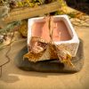 Mosquito Repelling Candles Ceramic Square White Embossed Bergamont/Lavender - Thumbnail Image 2
